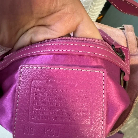 Coach special edition 2004 poppy for peace pink floral suede bag rare! - Picture 7 of 7